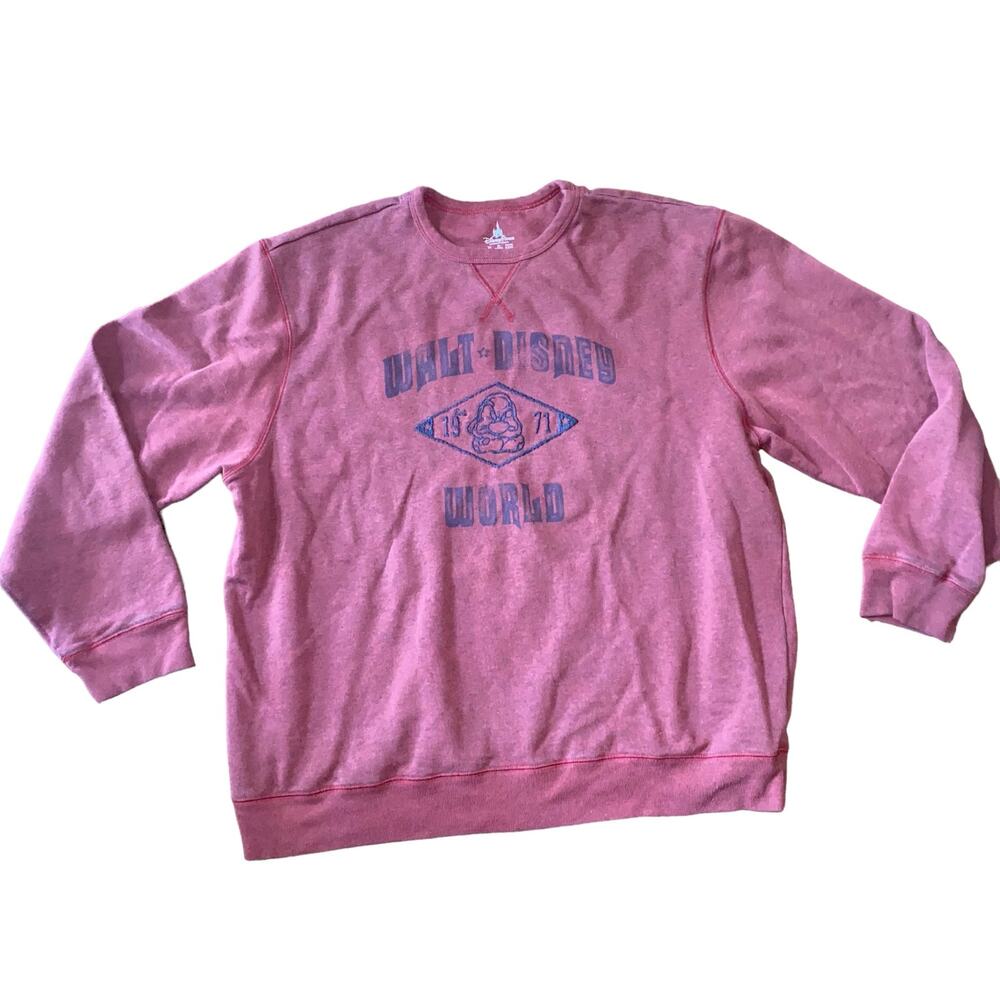 Disney Parks Walt Disney World Red Crewneck Grumpy Pullover Sweatshirt Size XXL